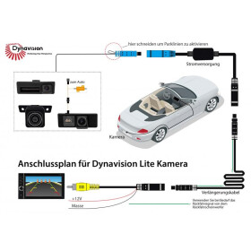 Kennzeichenleuchten-Kamera, Rückfahrfunktion 170° mit einschaltbaren Linien, gelbes Licht. Für fast alle Seat, Skoda, Porsche und VW Modelle