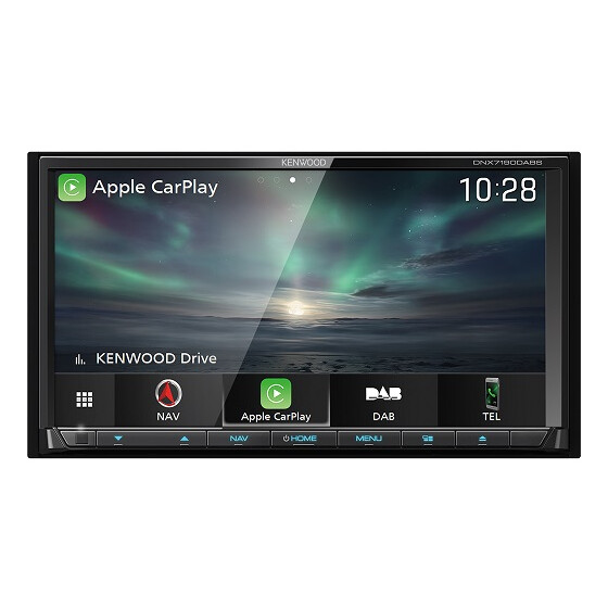 Kenwood Digital Media Navitainer 2DIN DNX7190DABS mit 17,7 cm WVGA-Monitor, Apple CarPlay, AndroidAuto & Digitalradio