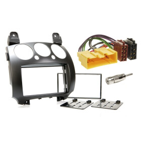 Autoradio Einbau Set Mazda 2 ab 2007 2DIN Radioblende